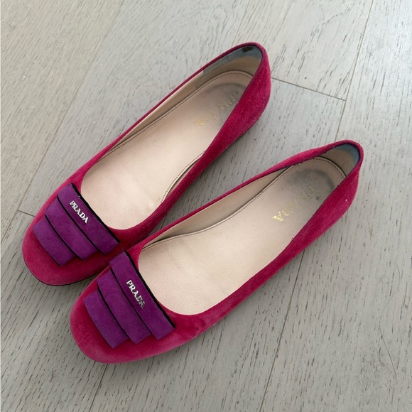Prada Suede Color Block Ballet Flats - Picture 3 of 6